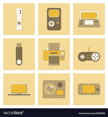 Assembly flat icon game console flash drive vector image