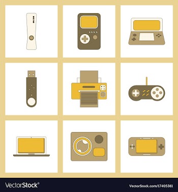 Assembly flat icon game console flash drive vector image