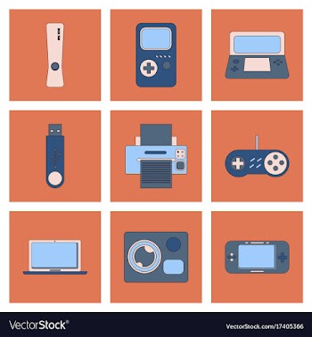 Assembly flat icon game console flash drive vector image