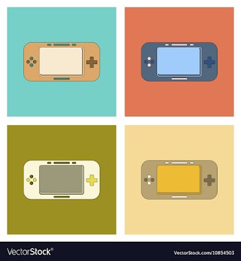Assembly flat icon game console vector image
