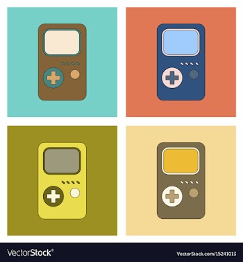 Assembly flat icon game console vector image