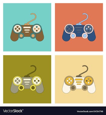 Assembly flat icon game joystick vector image