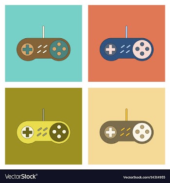 Assembly flat icon game joystick vector image