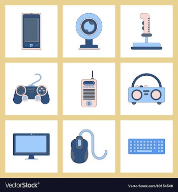Assembly flat icon joystick Webcam mobile phone vector image