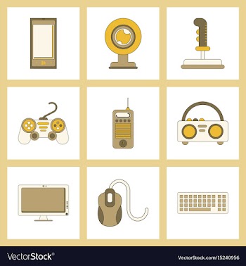 Assembly flat icon joystick webcam mobile phone vector image