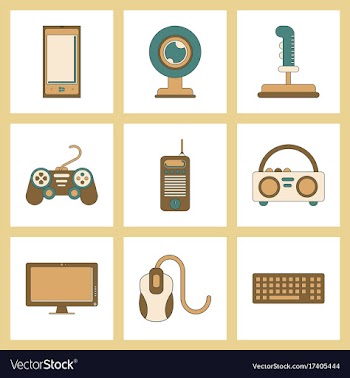 Assembly flat icon joystick webcam mobile phone vector image