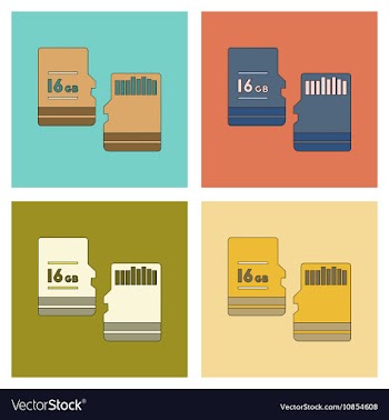 Assembly flat icon micro SD vector image