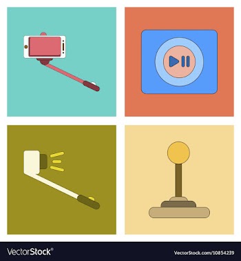 Assembly flat icon Smartphone selfie stick game vector image