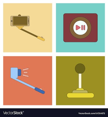 Assembly flat icon smartphone selfie stick game vector image