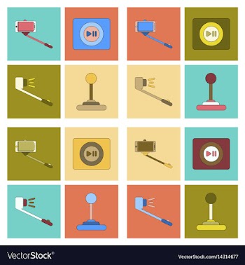 Assembly flat icon smartphone selfie stick game vector image