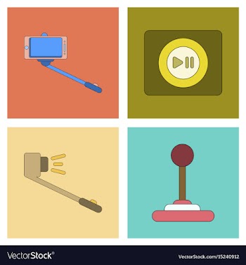 Assembly flat icon smartphone selfie stick game vector image