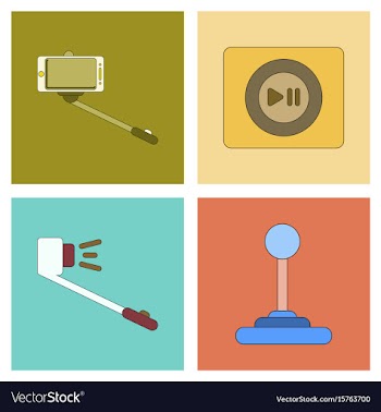 Assembly flat icon smartphone selfie stick game vector image