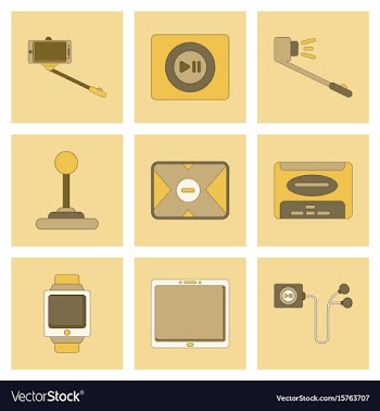 Assembly flat icon smartphone selfie stick game vector image