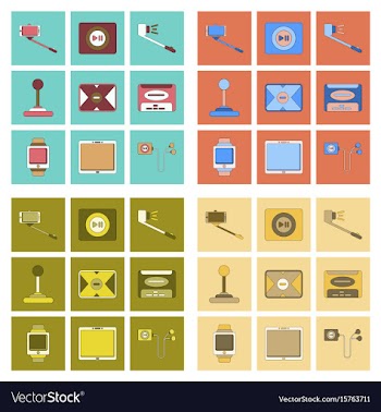 Assembly flat icon smartphone selfie stick game vector image