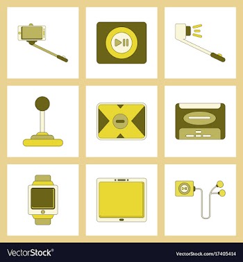 Assembly flat icon smartphone selfie stick game vector image