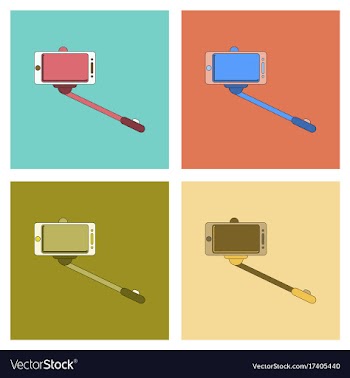 Assembly flat icon smartphone selfie stick vector image