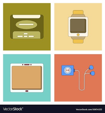 Assembly flat icon tablet gadget Digital Watch vector image