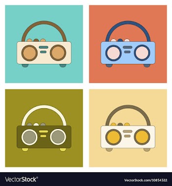 Assembly flat icon tape recorder vector image