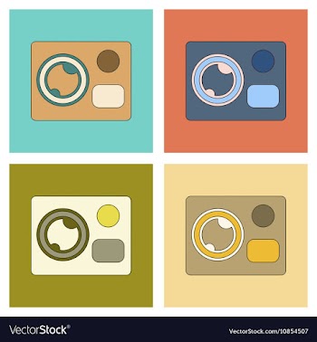Assembly flat icon technology camcorder vector image