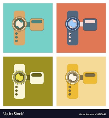 Assembly flat icon technology camcorder vector image