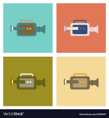 Assembly flat icon technology camcorder vector image