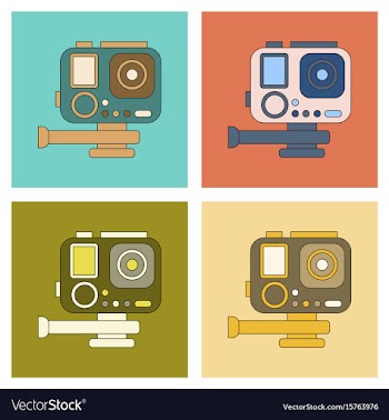 Assembly flat icon technology camcorder vector image