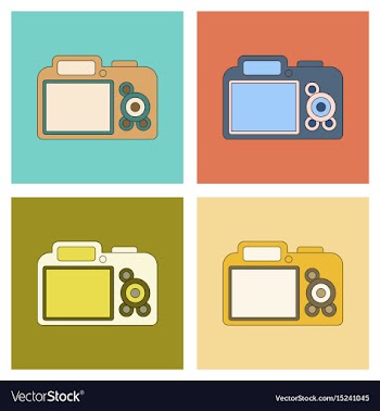 Assembly flat icon technology camera vector image