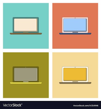 Assembly flat icon technology laptop vector image