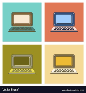 Assembly flat icon technology laptop vector image