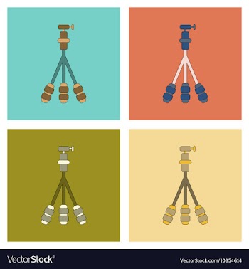 Assembly flat icon technology tripod vector image