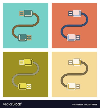 Assembly flat icon usb cable vector image