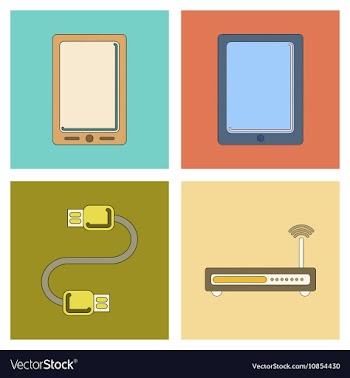 Assembly flat icon Wi fi modem mobile phone gadget vector image