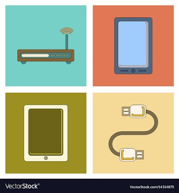 Assembly flat icon wi fi modem mobile phone gadget vector image