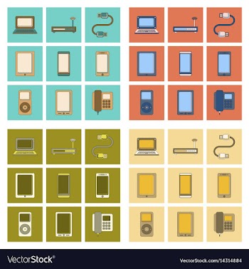 Assembly flat icon wi fi modem mobile phone gadget vector image