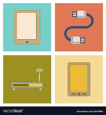 Assembly flat icon wi fi modem mobile phone gadget vector image