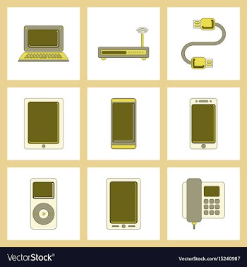 Assembly flat icon wi fi modem mobile phone gadget vector image