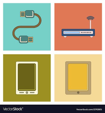 Assembly flat icon wi fi modem mobile phone gadget vector image