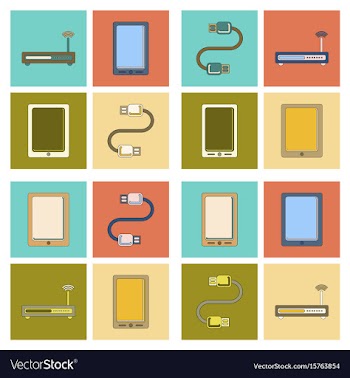 Assembly flat icon wi fi modem mobile phone gadget vector image