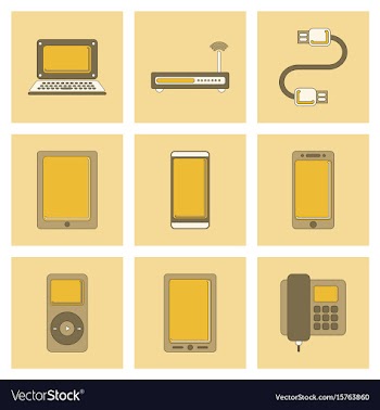 Assembly flat icon wi fi modem mobile phone gadget vector image