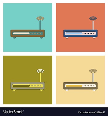 Assembly flat icon wi fi modem vector image