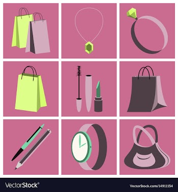 Assembly flat icons accessories vector image