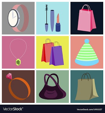 Assembly flat icons accessories vector image