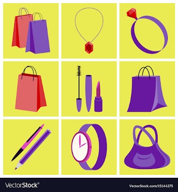 Assembly flat icons accessories vector image