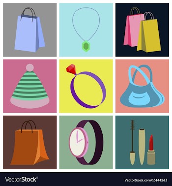 Assembly flat icons accessories vector image