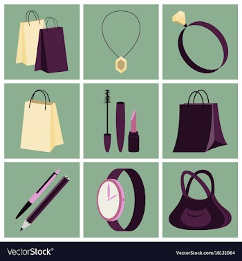 Assembly flat icons accessories vector image