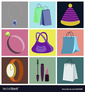 Assembly flat icons accessories vector image