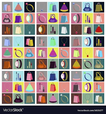 Assembly flat icons accessories vector image