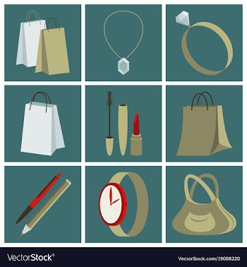 Assembly flat icons accessories vector image