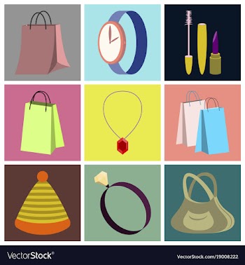 Assembly flat icons accessories vector image