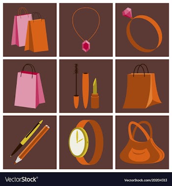Assembly flat icons accessories vector image